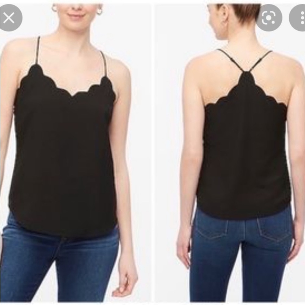 J. Crew Factory Black Scalloped Cami
Tank Top